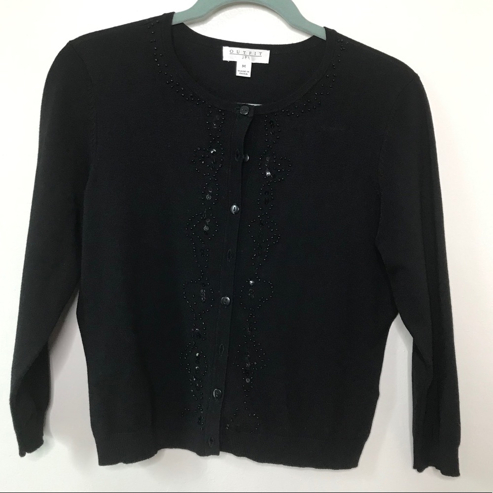 Outfit JPR Black Sequined Fitted Cardigan